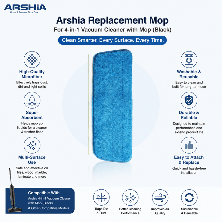 Arshia Home & Personal Floor Care Vacuum Replacement MOP