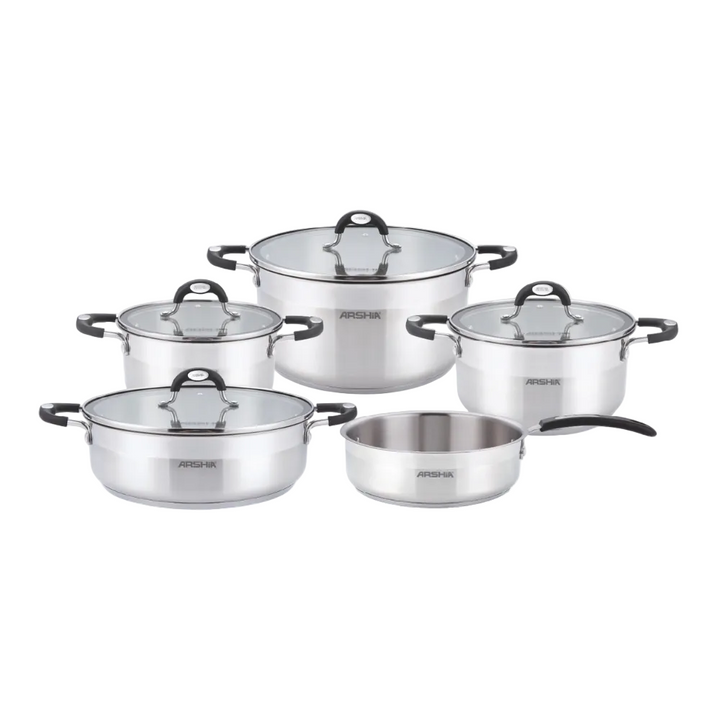 Arshia 9-Piece Stainless Steel Cookware A Set
