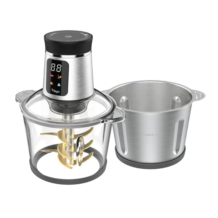 Flugel Multifunctional Chopper - 1000W Food Chopper with 3L Stainless Steel bowl and Titanium 9 - Blade
