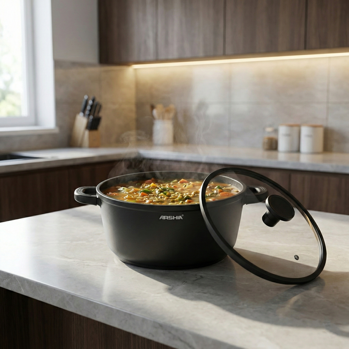 Arshia Cookwares Casserole & Pots Non-Stick 24cm Die-Cast Aluminum Casserole Premium Quality