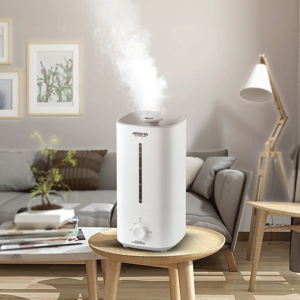 Arshia 4.5L Ultrasonic Humidifier – Whisper Quiet, Top-Fill, Auto Shut-Off