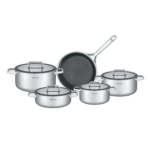 Arshia 9-Piece Stainless Steel Cookware Set – Premium Non-Stick Etched Surface, Oven-Safe, Induction Compatible
