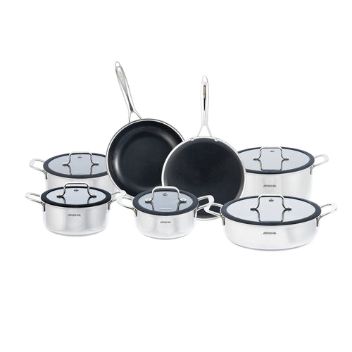 Kitchenware Cookware Set 12-Piece Hybrid Stainless Steel Non-Stick | Induction Compatible, Durable Cooking Set