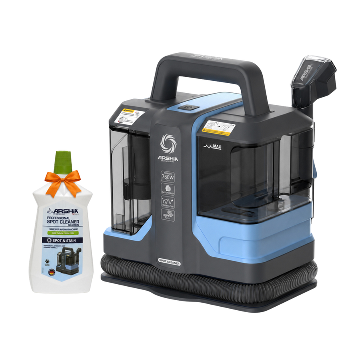 Arshia Spot Cleaner 750W | Portable Carpet & Upholstery Stain Remover with Dual Water Tanks + Free Shampoo
