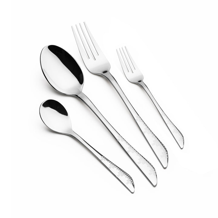 Arshia 48-piece Silver Cutlery Stand with Stand