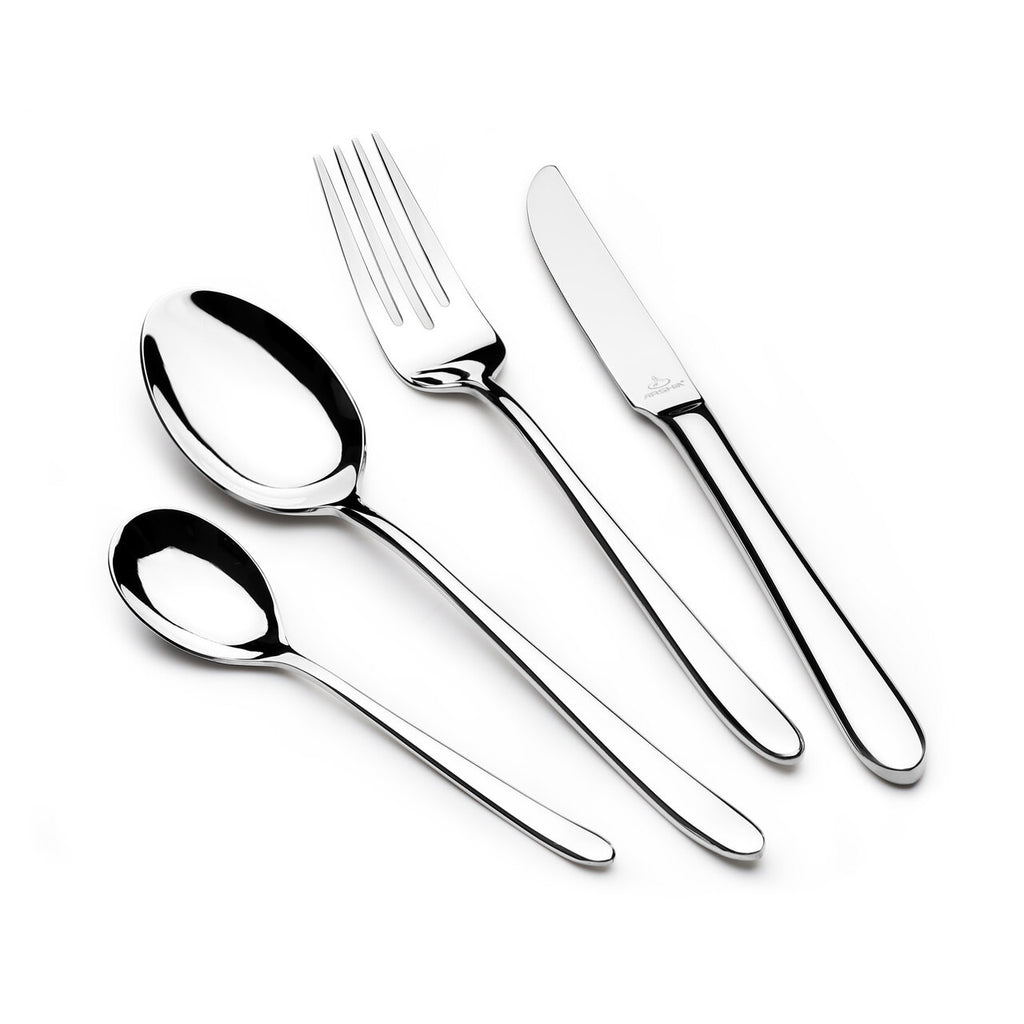 Arshia 26-piece Shiny Silver Cutlery Set with Stand