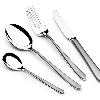 Arshia 26-piece Silver Cutlery Set with Stand