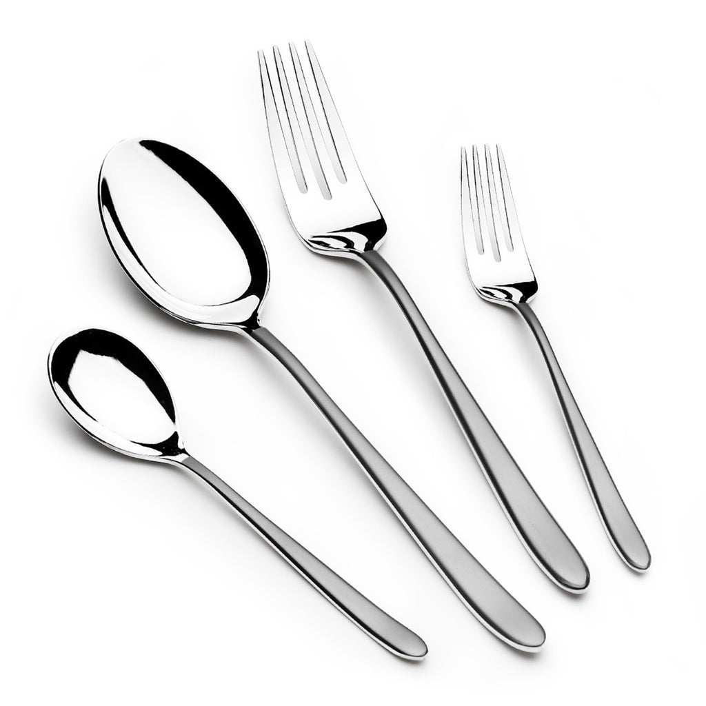 Arshia 48-Piece Premium 18/10 Stainless Steel Silver Cutlery Set with Stand – Luxury Dinner Fork Spoon Knife & Tea Spoon Flatware – Rust Resistant Ergonomic Tableware