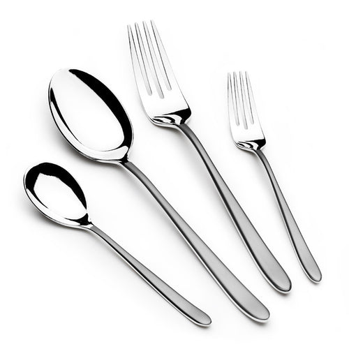 Arshia 48-Piece Premium 18/10 Stainless Steel Silver Cutlery Set with Stand – Luxury Dinner Fork Spoon Knife & Tea Spoon Flatware – Rust Resistant Ergonomic Tableware