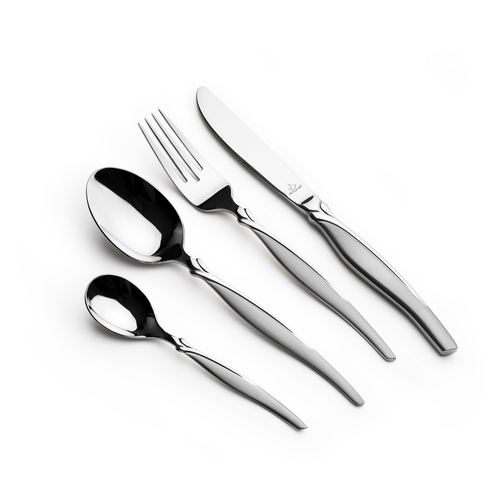 Arshia 48-piece Silver Cutlery Set with Stand