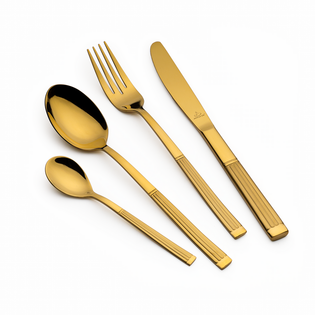 Arshia Stainless Steel Cutlery Set 48pcs Gold