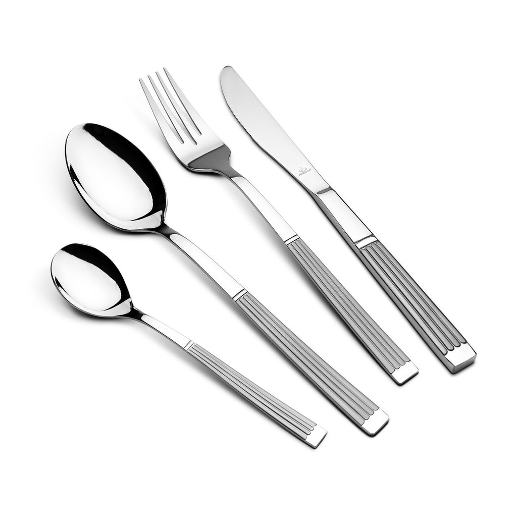 Arshia 48-piece Silver Cutlery Set with Stand