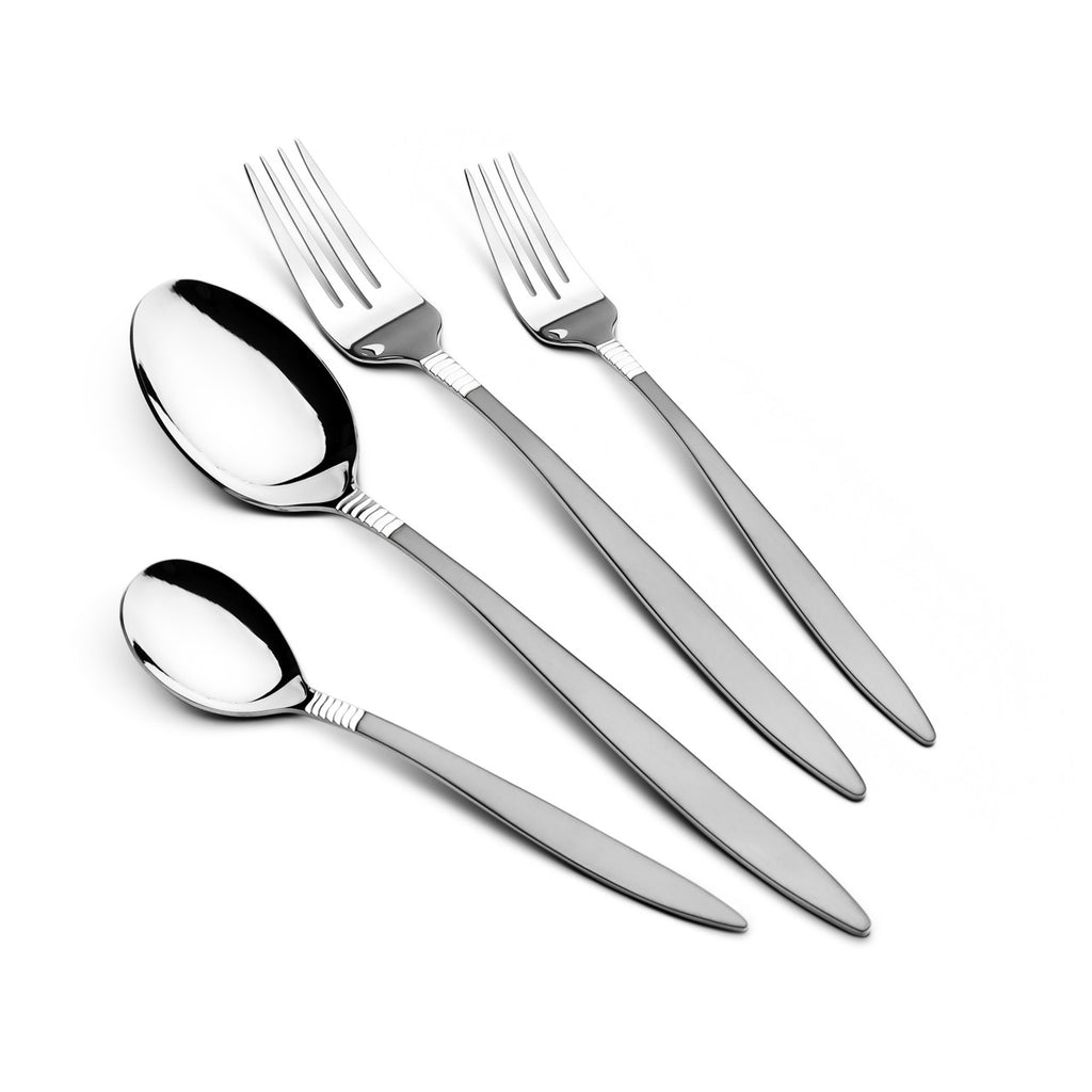 Arshia 48-piece Gold Sunblast Cutlery Set with Stand