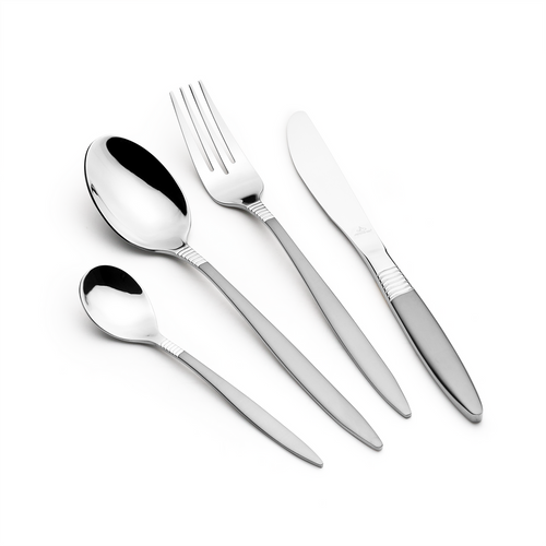 Arshia 26-piece Silver Cutlery Set with Stand