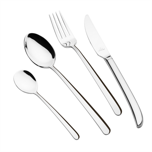 Arshia 48-piece Shiny Silver Cutlery Set with Stand