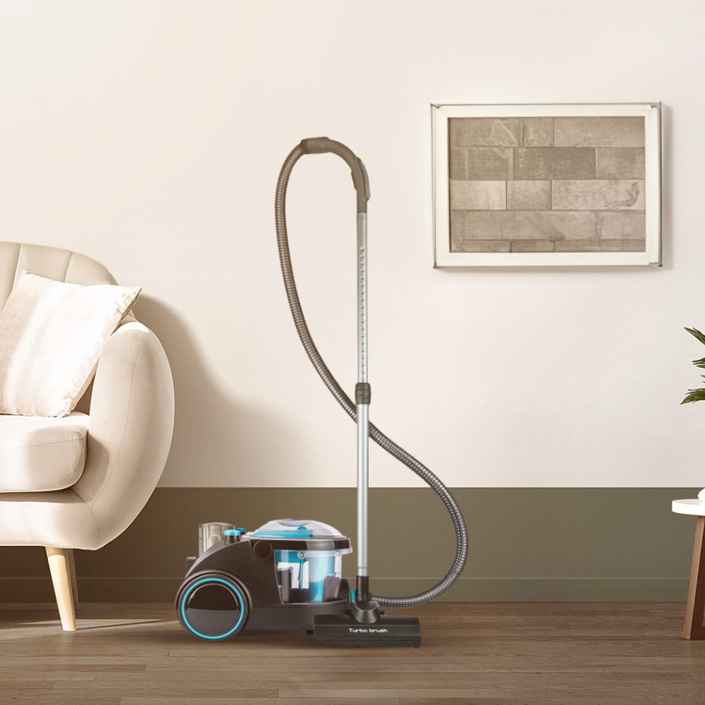 Arshia Water Filtration Vacuum Cleaner (Blue) – 2400W Max, Bagless, HEPA Filter, Turbo & Parquet Nozzles