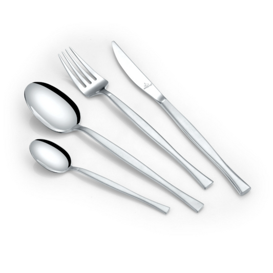 Arshia 86-Piece Silver Matte Cutlery Set – Premium 18/10 Stainless Steel, Dual-Tone Elegant Flatware