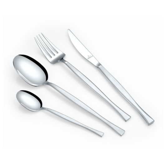 Arshia 86-Piece Silver Cutlery Set – Premium 18/10 Stainless Steel, Elegant Flatware, Durable & Stain-Resistant