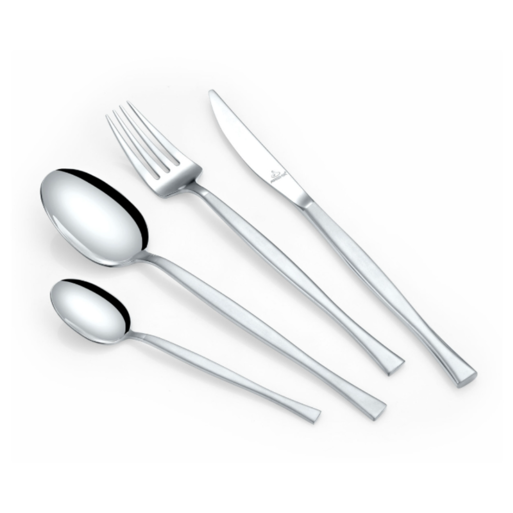 Arshia 86-Piece Silver Cutlery Set – Premium 18/10 Stainless Steel, Elegant Flatware, Durable & Stain-Resistant