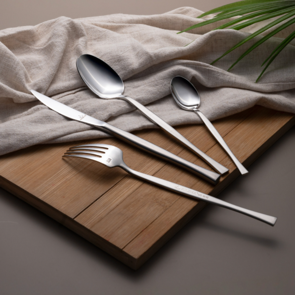 Arshia 86-Piece Silver Cutlery Set – Premium 18/10 Stainless Steel, Elegant Flatware, Durable & Stain-Resistant