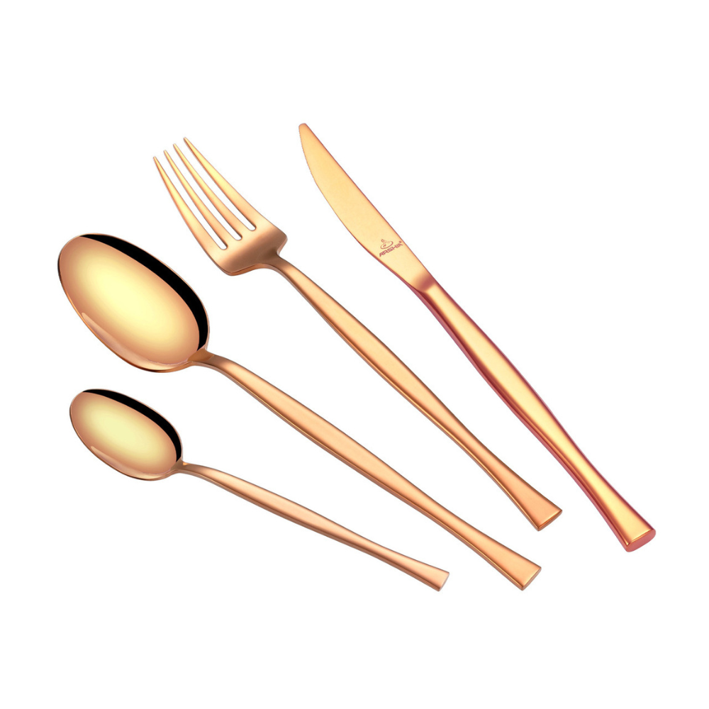 Arshia 86-Piece Rose Gold Cutlery Set – Premium 18/10 Stainless Steel, Elegant & Durable Flatware Collection