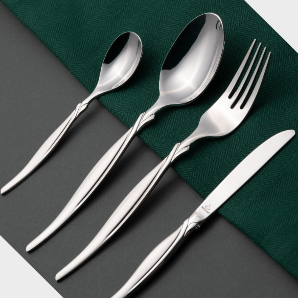 Arshia 95-Piece Stainless Steel Cutlery Set – Silver Flatware TM145S | Premium 18/10 Luxury Tableware for Dining & Entertaining