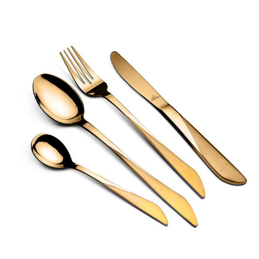 Arshia 86-Piece Silver & Gold Cutlery Set – Premium 18/10 Stainless Steel Flatware | Elegant Luxury Tableware for Dining & Entertaining