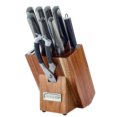 Arshia 10-Piece Titanium-Coated Knife Set with Steel Stand