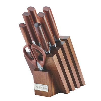 Arshia 8-Piece German Steel Knife Set with Wooden Block