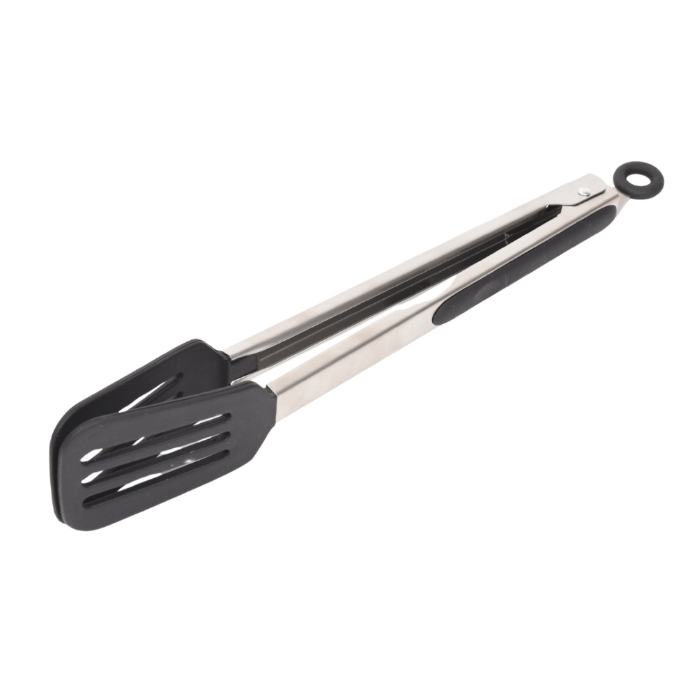 Arshia 12-Inch Turner Tongs – Stainless Steel & Silicone, Non-Slip Grip, Heat-Resistant, Safe for Nonstick