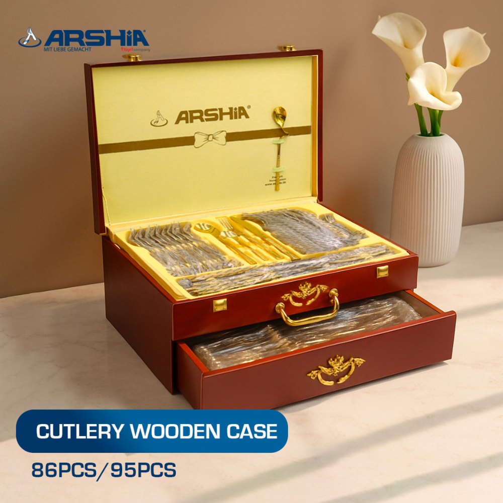 Arshia 86-Piece Silver Cutlery Set – Premium 18/10 Stainless Steel, Elegant Flatware, Durable & Stain-Resistant