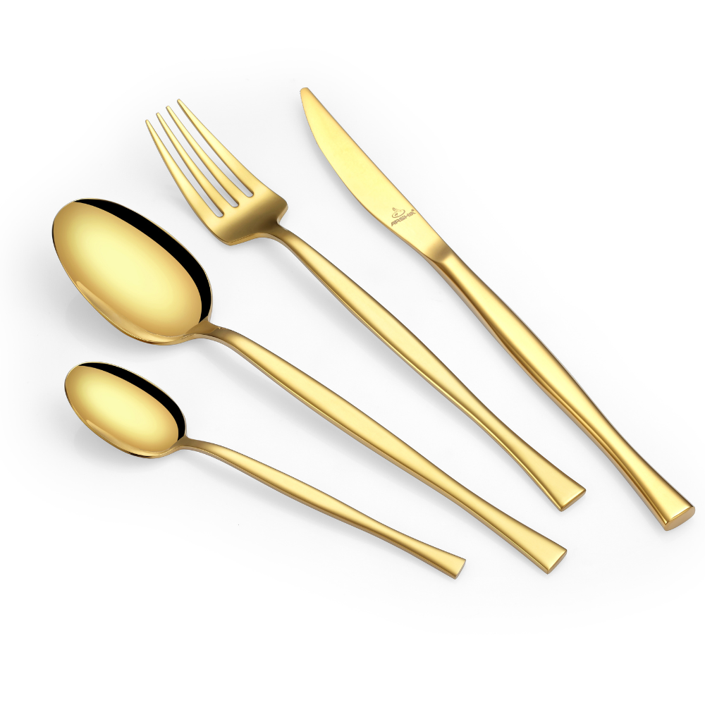 Arshia 86-Piece Gold Cutlery Set – Premium 18/10 Stainless Steel, Elegant & Durable Flatware Collection