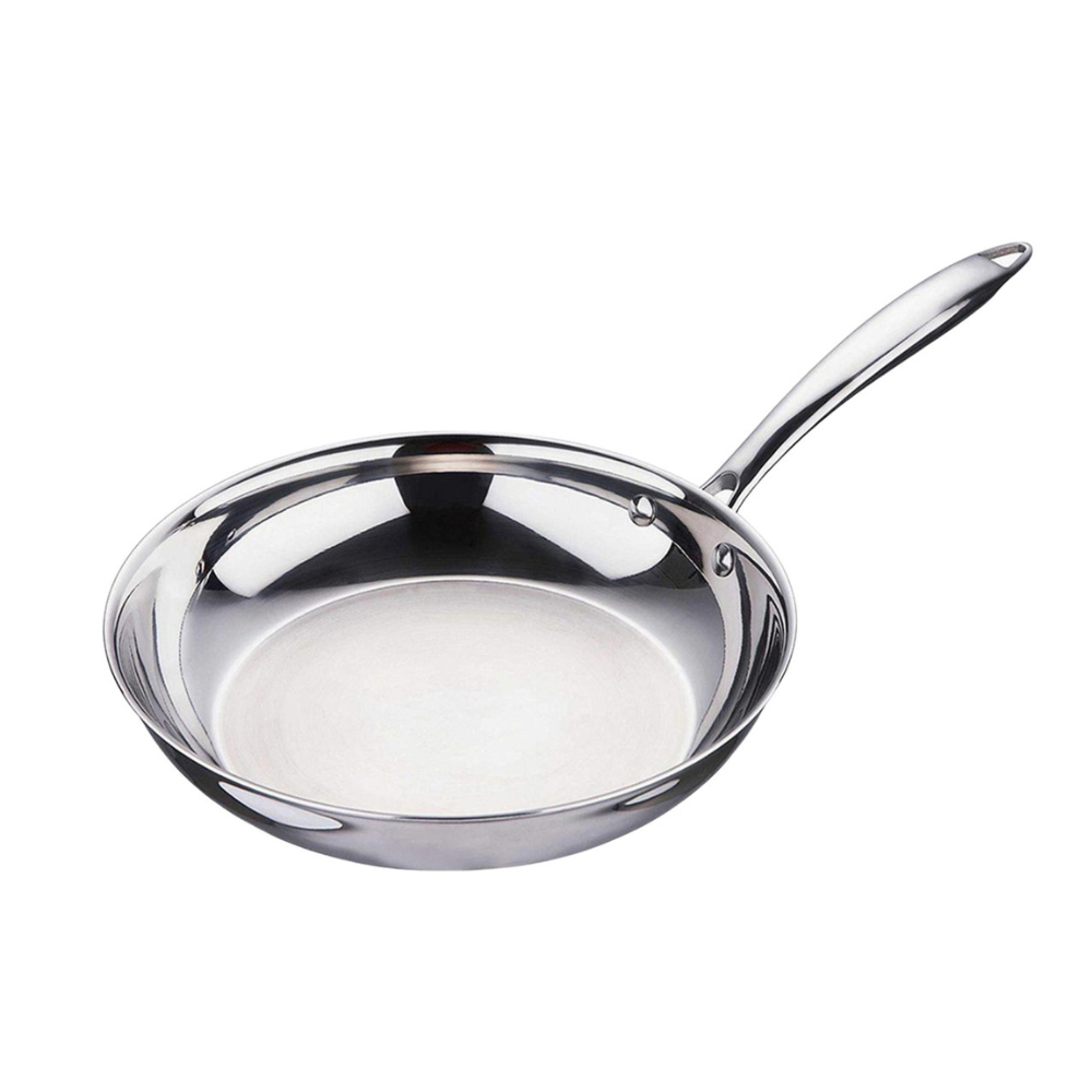 Arshia 20cm Tri-Ply Stainless Steel Fry Pan – Durable 18/10 Steel, Even Heat, Induction Ready