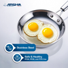 Arshia 20cm Tri-Ply Stainless Steel Fry Pan – Durable 18/10 Steel, Even Heat, Induction Ready