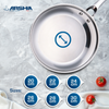 Arshia 20cm Tri-Ply Stainless Steel Fry Pan – Durable 18/10 Steel, Even Heat, Induction Ready