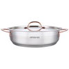 Arshia 32cm Double Handle Frypan with 2 Lids – Premium 18/10 Stainless Steel, Glass & Steel Lids, Durable & Versatile
