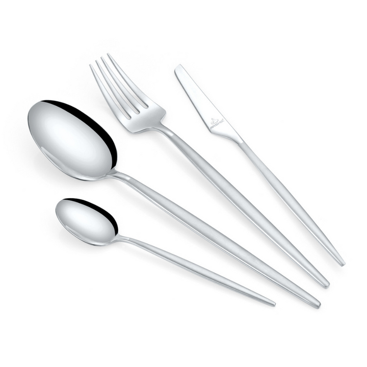 Arshia 95-Piece Silver Cutlery Set – Premium 18/10 Stainless Steel Flatware | Luxury Tableware for Dining & Entertaining