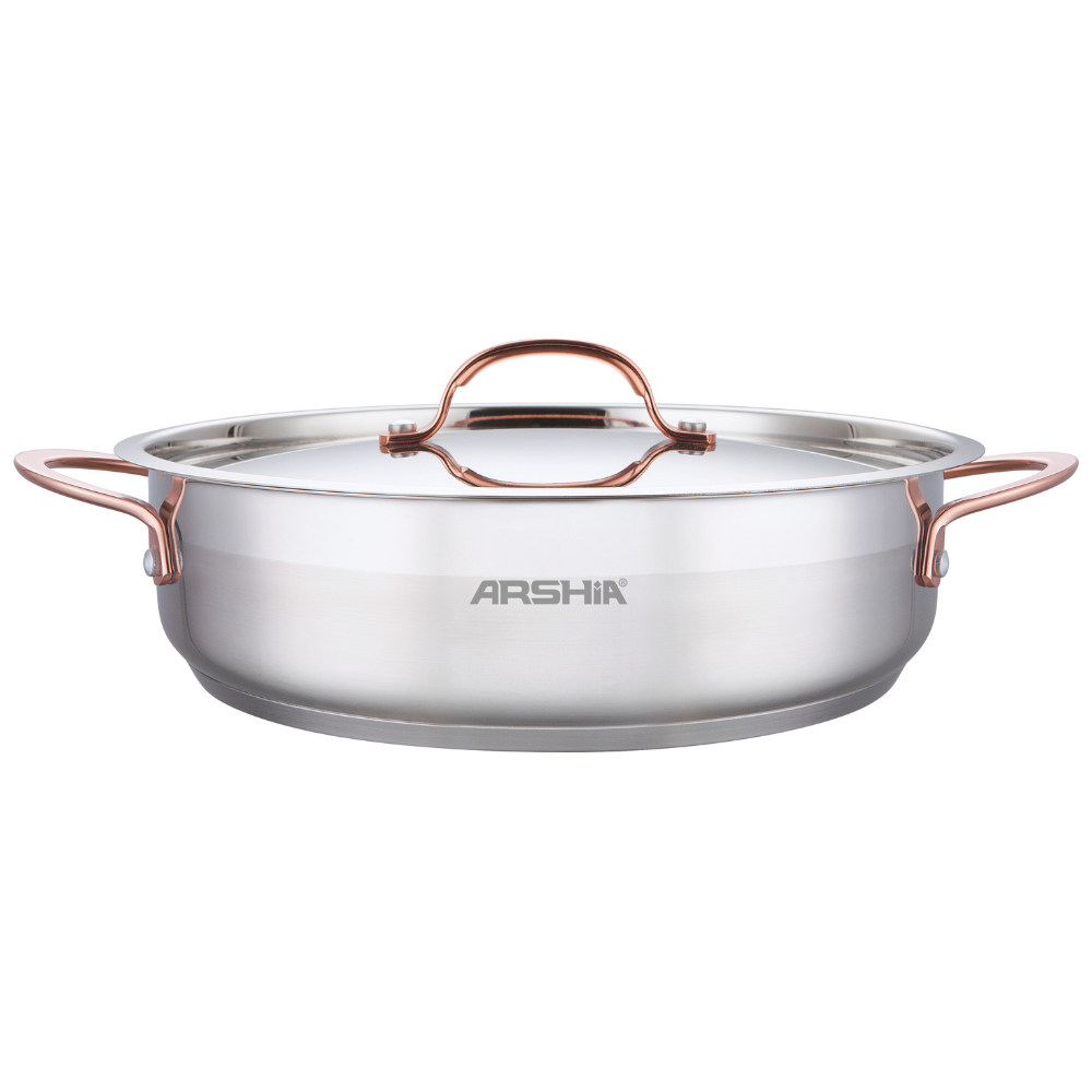 Arshia 9-Piece Premium Stainless Steel Cookware Set with Copper Handles | Tri-Ply Base, Induction Compatible, Dishwasher Safe