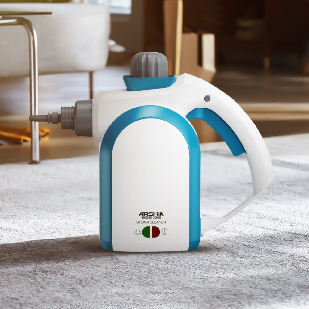 Arshia Steam Cleaner – 1000W, 3 Bar Pressure, Chemical-Free Cleaning, Compact & Lightweight, Multi-Surface Use