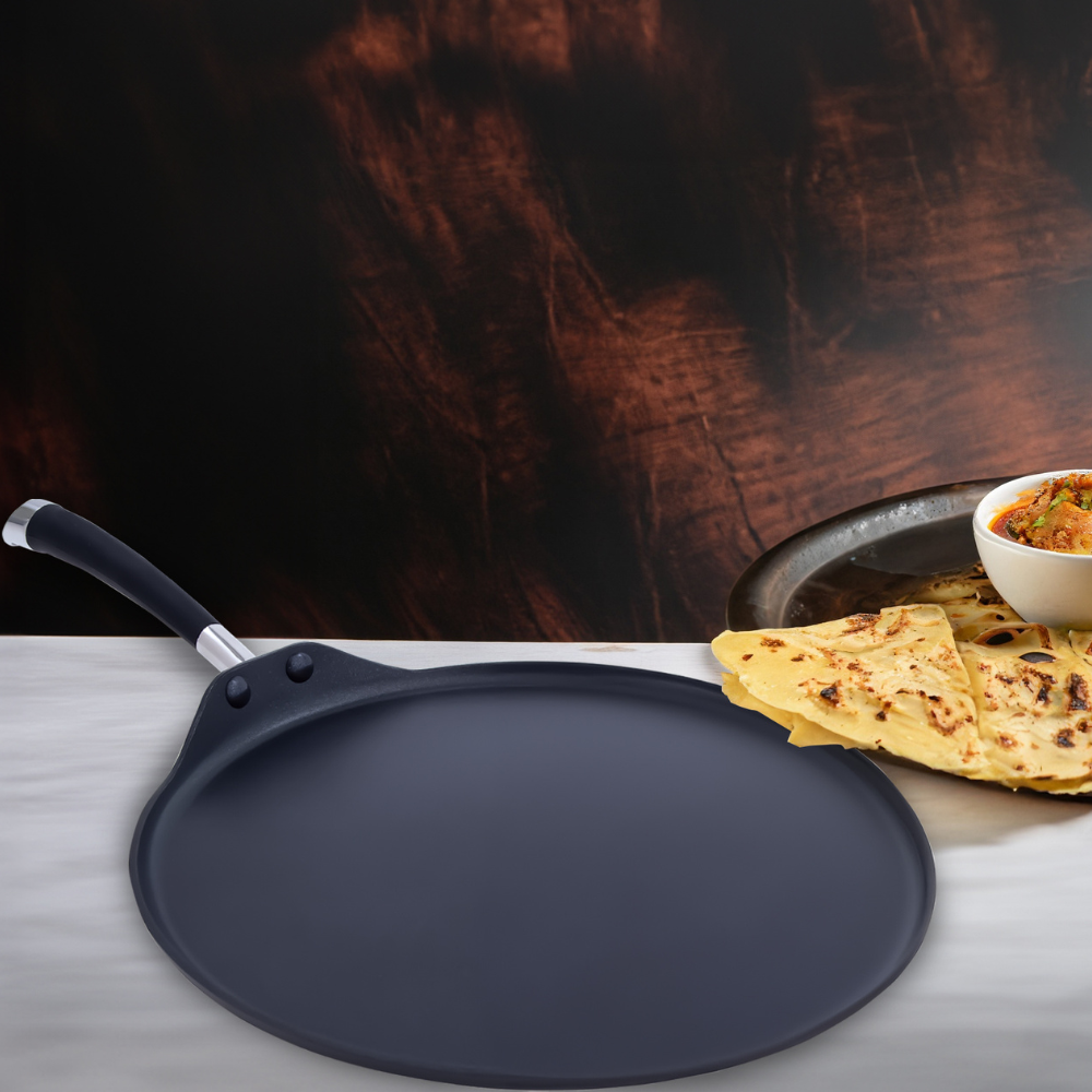 Arshia Multifunctional Teflon Chapati Pan 30cm – Non-Stick Roti, Crepe & Pancake Pan, Heavy-Duty, Dishwasher Safe