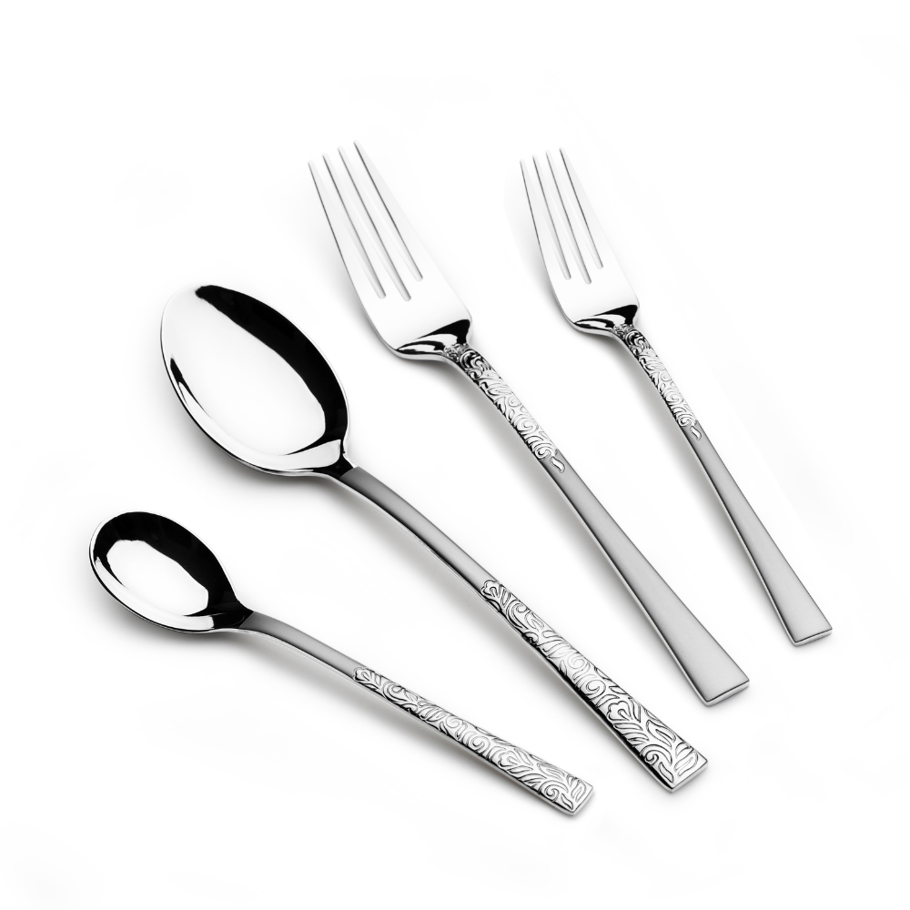 Arshia 38-Piece Stainless Steel Cutlery Set – Silver Matte, 18/10