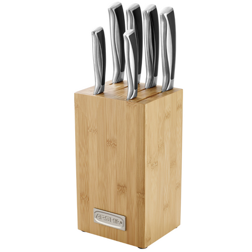 Arshia 7-Piece Stainless Steel Knife Set with Wooden Block