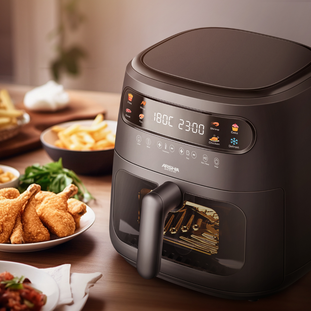 Arshia 8L Multifunctional Air Fryer with Window Basket & Digital Touch – 8-in-1 Cooking Presets, 1750W