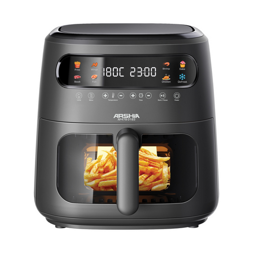 Arshia 8L Multifunctional Air Fryer with Window Basket & Digital Touch – 8-in-1 Cooking Presets, 1750W