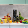 Arshia Slow Juicer 250W – Cold Press Masticating Juicer , 130mm Extra Wide Chute, Triple Filter, Quiet 68dB, Juice & Pulp Cups Included (Grey/Black)