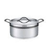 Arshia 16-Piece Stainless Steel Cookware Set – Black , Casseroles, Frypan, Teapot & Turkish Coffee Pot, Induction & Gas Compatible, Durable Handles