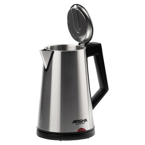 Arshia Stainless Steel Electric Kettle – 1.7L, 1800W – Silver