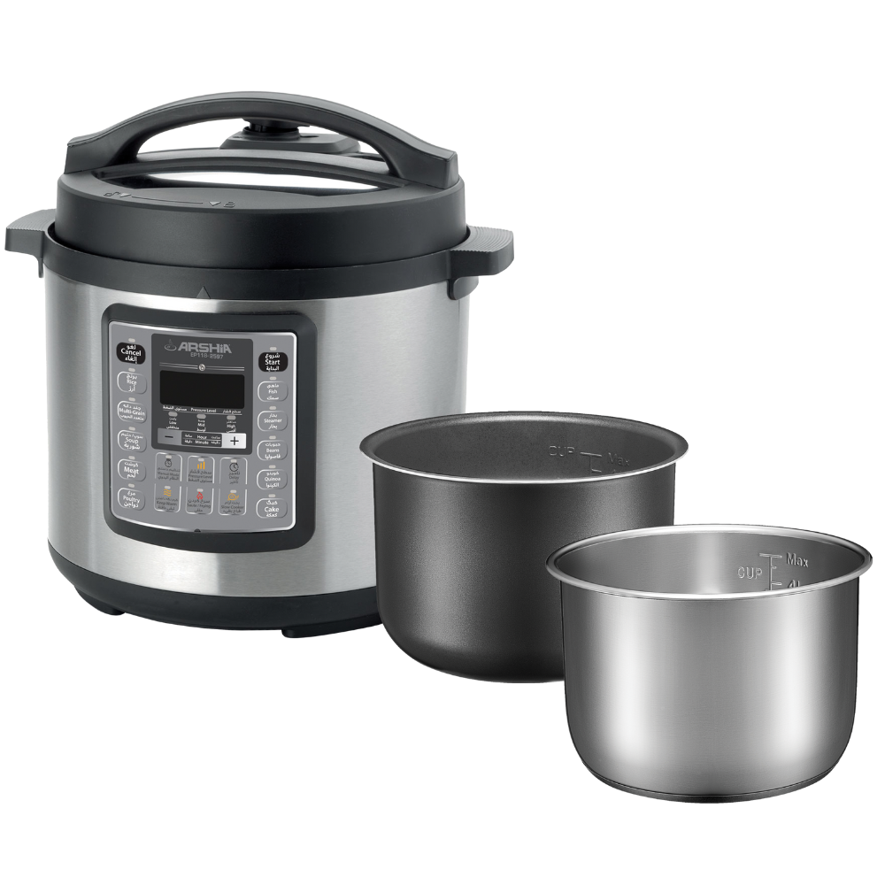 Arshia Digital Pressure Cooker – 6L | Dual Pot | 1000W | 12-in-1 Multifunction Electric Cooker