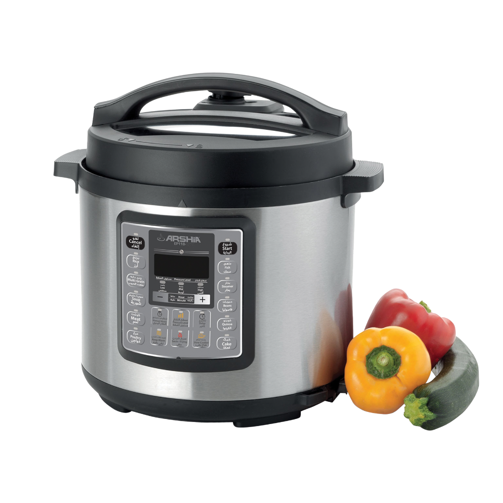 Arshia Digital Pressure Cooker – 6L | Dual Pot | 1000W | 12-in-1 Multifunction Electric Cooker