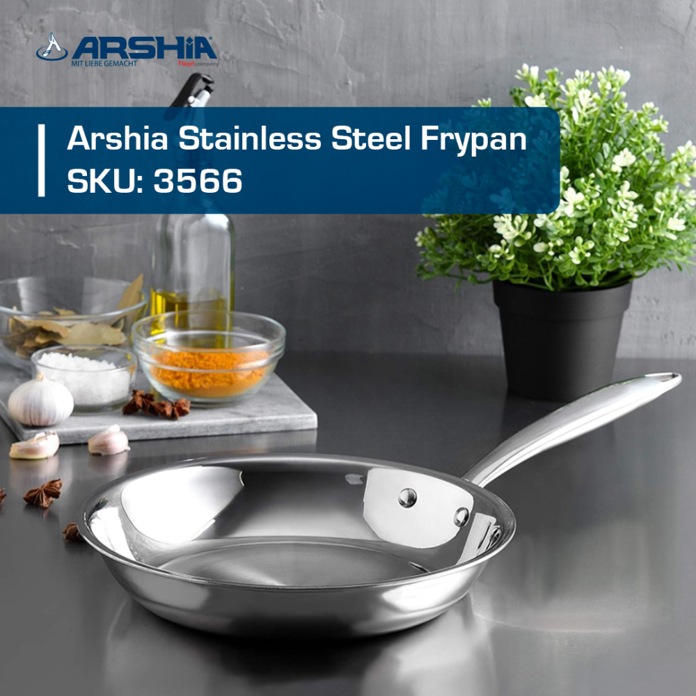 Arshia 26cm Tri-Ply Stainless Steel Fry Pan
